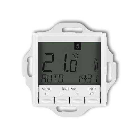 KARLIK ICON IRT-3.1 Mechanizm uniwersalnego elektronicznego tygodniowego regulatora temperatury (podświetlenie białe)
