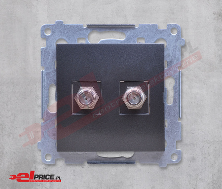 Kontakt simon 54 dasf2.01/48 gniazdo antenowe typu f podwójne