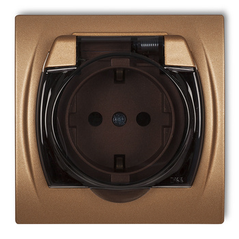 KARLIK LOGO 8LGPB-1sdp  Gniazdo bryzgoszczelne z uziemieniem SCHUKO 2P+Z (klapka dymna