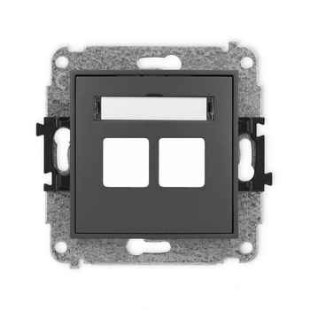KARLIK MINI 28MGM-2P  Gniazdo multimedialne podwójnego bez modułu (standard Keystone)