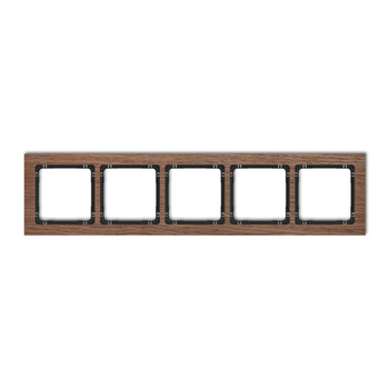 KARLIK DECO DRD-5H Ramka uniwersalna pięciokrotna - efekt drewna (ramka orzech amerykański; spód czarny)