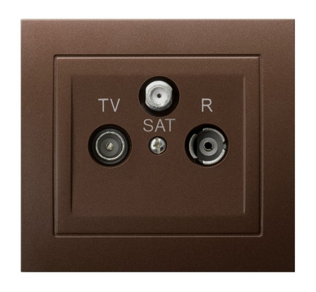 OSPEL KIER GPA-WSP/52 Gniazdo RTV-SAT przelotowe brąz