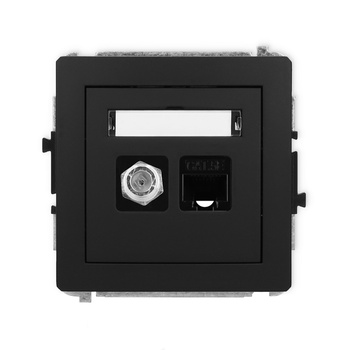 KARLIK DECO 12DGFK-1  Gniazdo antenowe pojedyńcze typu F (SAT) + gniazda komp. poj. 1xRJ45