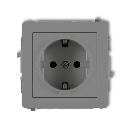 KARLIK DECO 27DGP-1sp Gniazdo pojedyńcze z uziemieniem SCHUKO 2P+Z (przesłony torów prądowych)