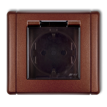 KARLIK FLEXI 9FGPB-1sdp  Gniazdo bryzgoszczelne z uziemieniem SCHUKO 2P+Z (klapka dymna