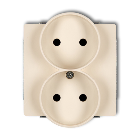 KARLIK DECO 1DGPRSO-2p Gniazdo podwójne do ramki DECO Soft bez uziemienia 2x2P (przesłony torów prądowych)