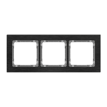 KARLIK DECO 12-11-DRA-3 Ramka uniwersalna potrójna - aluminium szczotkowane (ramka: czarna; spód: grafitowy)