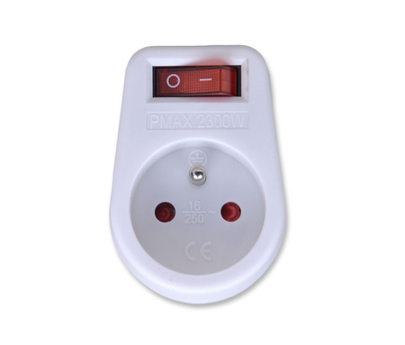 EMOS P0027 GNIAZDO ELEKTRYCZNE Z WYŁĄCZNIKIEM WTYCZKA
