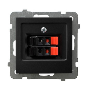 OSPEL AS GG-2G/m/33 Gniazdo głośnikowe podwójne czarny mat