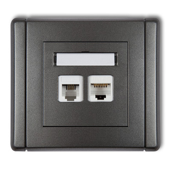 KARLIK FLEXI 11FGTK  Gniazdo telefoniczne pojedyncze 1xRJ11 + komputerowe pojedyncze 1xRJ45