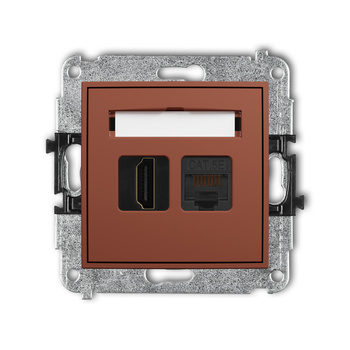 KARLIK ICON 63IGHK Mechanizm gniazda pojedynczego HDMI 2.0, 4K + gniazda komp. poj. 1xRJ45, kat. 5e, 8-stykowy