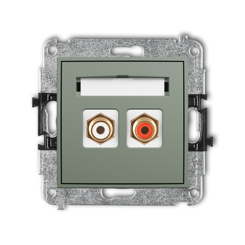 KARLIK ICON 61IGRCA-2 Mechanizm gniazda podwójnego RCA (typu cinch - biały i czerwony, pozłacany)