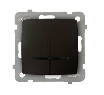 OSPEL KARO ŁP-2SS/m/40 Łącznik dwugrupowy świecznikowy podświetlany