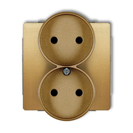 KARLIK DECO 29DGPR-2p  Gniazdo podwójne do ramki bez uziemienia 2x2P (przesłony torów prądowych)