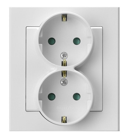 OSPEL SONATA GP-2RSP/75 Gniazdo podwójne schuko z przesłonami torów