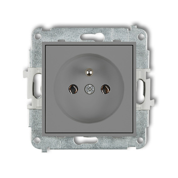 KARLIK ICON 27IGP-1z  Gniazdo pojedyńcze  z uziemieniem 2P+Z (bez przesłon torów prądowych)