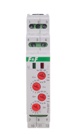 F&F Przekaźnik czasowy z nastawą czasu pracy i czasu przerwy PCU-507 24 V