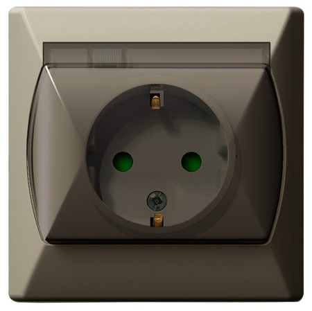 OSPEL AKCENT GPH-1ASP/01/d Gniazdo bryzgoszczelne schuko IP44 przesłony