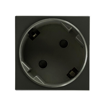 NOEN GS, gniazdo modułowe 45x45mm kątowe - 45° 1x2P+Z, typ F schuko, 16A 250V, czarne