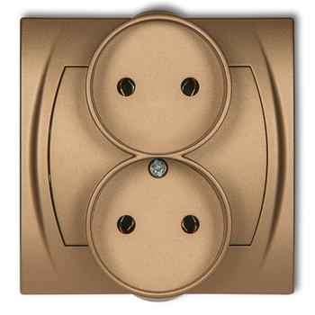 KARLIK LOGO 8LGPR-2  Gniazdo podwójne do ramki poziomej bez uziemienia 2x2P (bez przesłon torów prądowych)