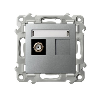 OSPEL SZAFIR GPA-1ZF/m/18 Gniazdo antenowe typu F pojedyncze srebro