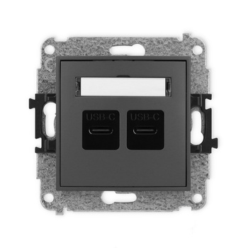 KARLIK MINI 28MGUSB-8  Gniazdo podwójne 2xUSB C-C