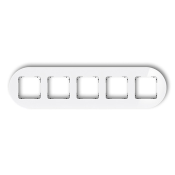 KARLIK ICON 0-12-IRSO-5 Ramka uniwersalna pięciokrotna okrągła - efekt szkła (ramka: biała; spód: czarny)