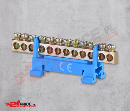 Listwa zerowa 12-modułowa niebieska