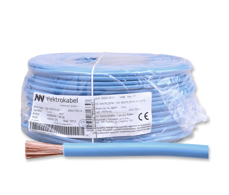 Przewód linka kabel H07V-K LGY 6mm2 450/750 V niebieski ELEKTROKABEL 5907702816647 50mb