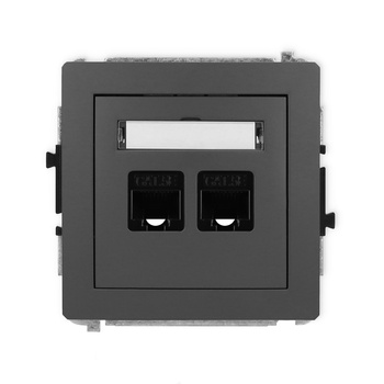 KARLIK DECO 28DGK-2  Gniazdo komputerowe podwójne 2xRJ45