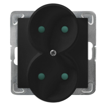 OSPEL IMPRESJA GP-2YRP/m/33 Gniazdo podwójne z przesłonami, moduł