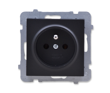 OSPEL AS GP-1GZ/M/33 Gniazdo pojedyncze z uziemieniem czarny metalik