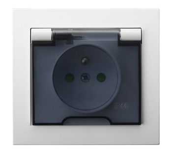OSPEL KIER GPH-1WZP/00/d Gniazdo bryzgoszczelne z/u IP-44 z przesłonami