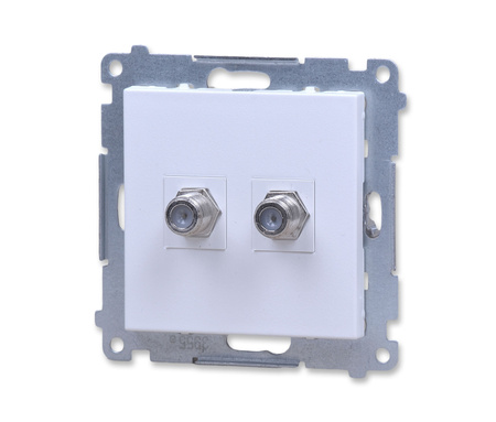 Kontakt Simon 55 tasf2.01/111 gniazdo antenowe typu f podwójne