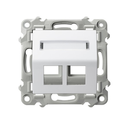 OSPEL SZAFIR GPK-2ZS/p/00 Obudowa gniazda podwójnego Keystone skośna