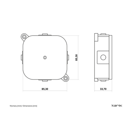 KARLIK Puszka natynkowa hermetyczna ze złączkami PHS-1 80x80mm biała