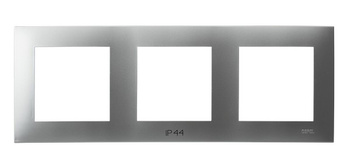 OSPEL SZAFIR RH-3Z/18 Ramka potrójna do łączników IP-44 srebro