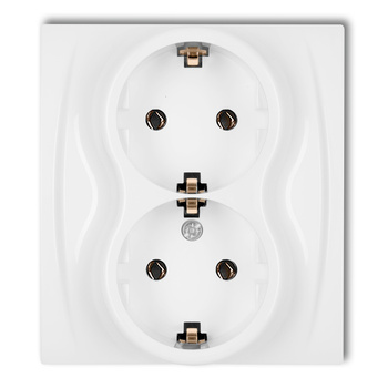 KARLIK LOGO LGP-2s Gniazdo podwójne z uziemieniem SCHUKO 2x(2P+Z) (bez przesłon torów prądowych)