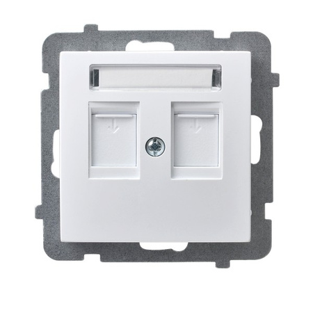Ospel as GPK-2GP/p/00 Obudowa gniazda podwójnego z przesłoną typu Keystone prosta