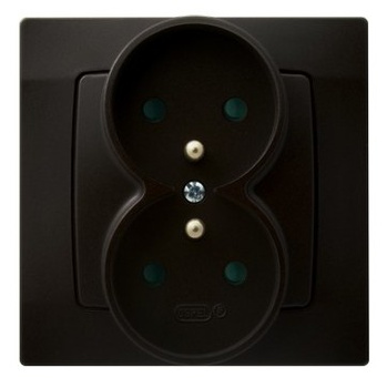 OSPEL KARO GP-2SZP/40 Gniazdo podwójne z/u przesłony torów, kompletne