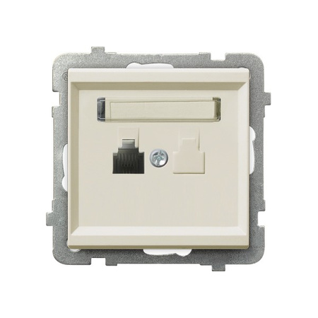 OSPEL SONATA GPT-1R/m/27 Gniazdo telefoniczne pojedyncze ecru