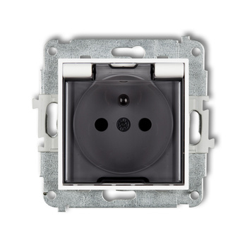 KARLIK MINI 25MGPB-1zdp  Gniazdo bryzgoszczelne z uziemieniem 2P+Z (klapka dymna