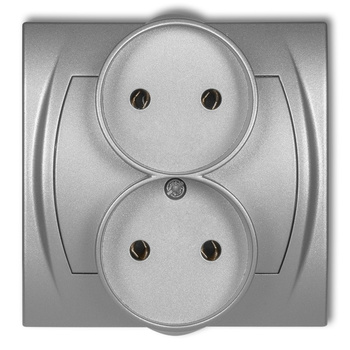 KARLIK LOGO 7LGPR-2  Gniazdo podwójne do ramki poziomej bez uziemienia 2x2P (bez przesłon torów prądowych)