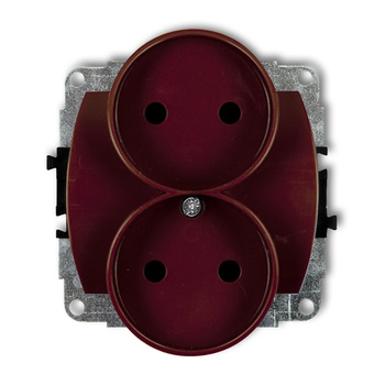 KARLIK TREND 4GPR-2p  Gniazdo podwójne do ramki poziomej bez uziemienia 2x2P (przesłony torów prądowych)