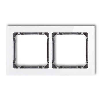 KARLIK DECO 0-11-DRS-2 Ramka uniwersalna podwójna - efekt szkła (ramka: biała; spód: grafitowy)