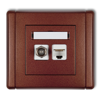 KARLIK FLEXI 9FGFK-5  Gniazdo antenowe poj. typu F (SAT) +  Gniazdo komp. poj. 1xRJ45