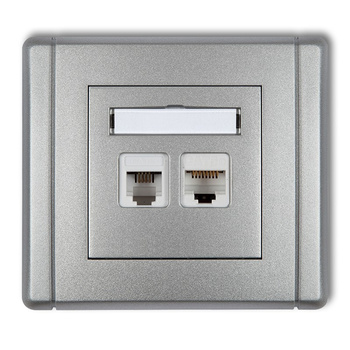 KARLIK FLEXI 7FGTK  Gniazdo telefoniczne pojedyncze 1xRJ11 + komputerowe pojedyncze 1xRJ45