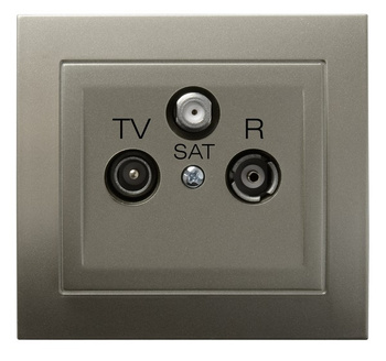 OSPEL KIER GPA-WSP/45 Gniazdo RTV-SAT przelotowe satyna