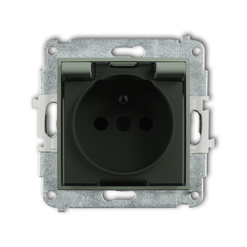 KARLIK MINI 61MGPB-1zdp Mechanizm gniazda bryzgoszczelnego z uziemieniem 2P+Z (klapka dymna, przesłony torów prądowych)