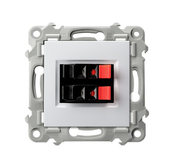 OSPEL SZAFIR GG-2Z/m/00 Gniazdo głośnikowe podwójne biały